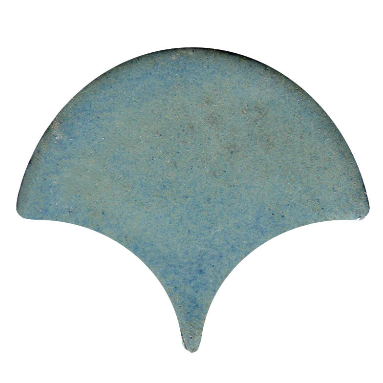 Peacock-Scallop shape tile grayish blue